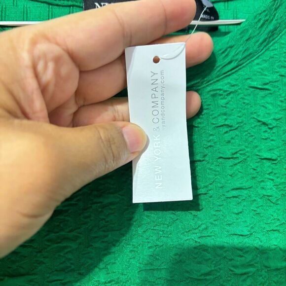 NYC New York Company  T Shirt Green Short Sleeve Round Neck Plus 3X Stretch - Picture 5 of 8